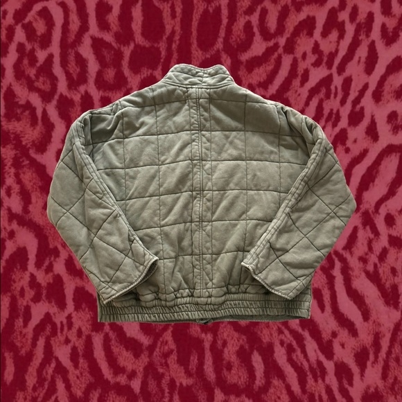 Sage Green Free People Quilted Zip Up Jacket - Picture 6 of 7